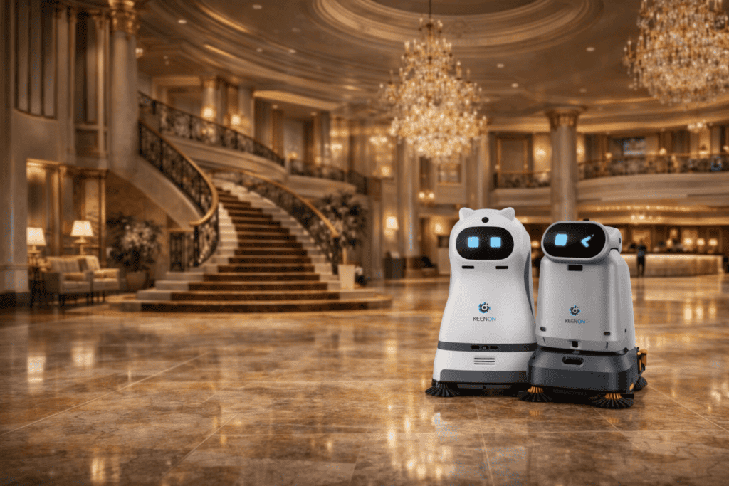 Patalpų valymo robotai viešbutyje – autonominiai grindų valymo robotai komercinėms erdvėms